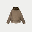 Parka r&eacute;versible &agrave; capuche taupe femme
