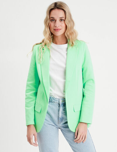 Veste blazer cintrée vert fluo femme