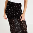 Jupe longue ajust&eacute;e en dentelle noir femme