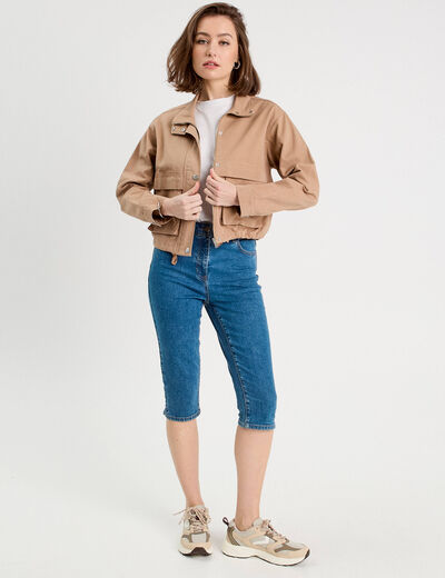 Jeans capri denim stone femme