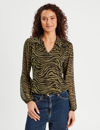 Blouse manches longues noir femme