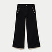 Jean wide leg cropped taille haute denim noir femme