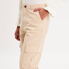 Pantalon large cargo sable femme