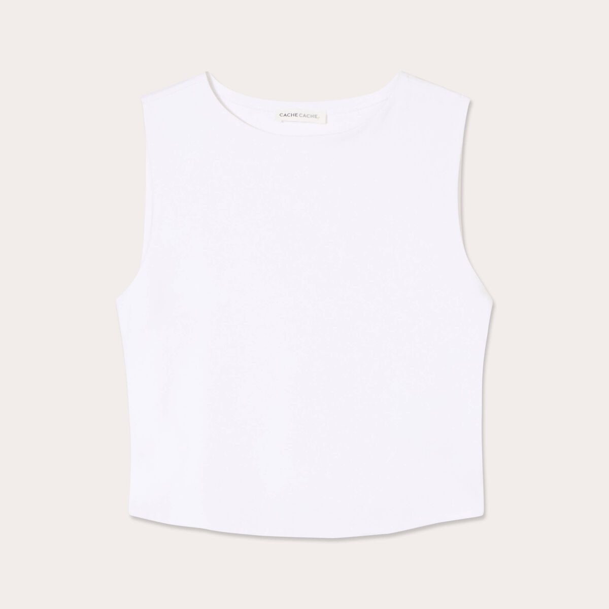 Débardeur cropped blanc femme
