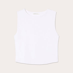 Débardeur cropped blanc femme