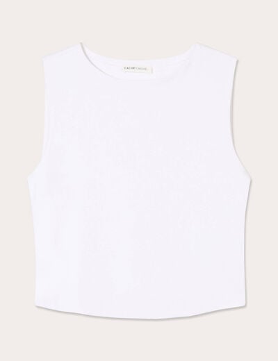Débardeur cropped blanc femme