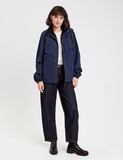 Parka déperlante 2-en-1 bleu marine femme