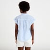 Blouse droite sans manches col rond blanc femme