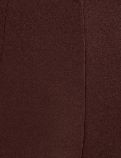 Pantalon large avec ceinture &agrave; bijou marron fonc&eacute; femme