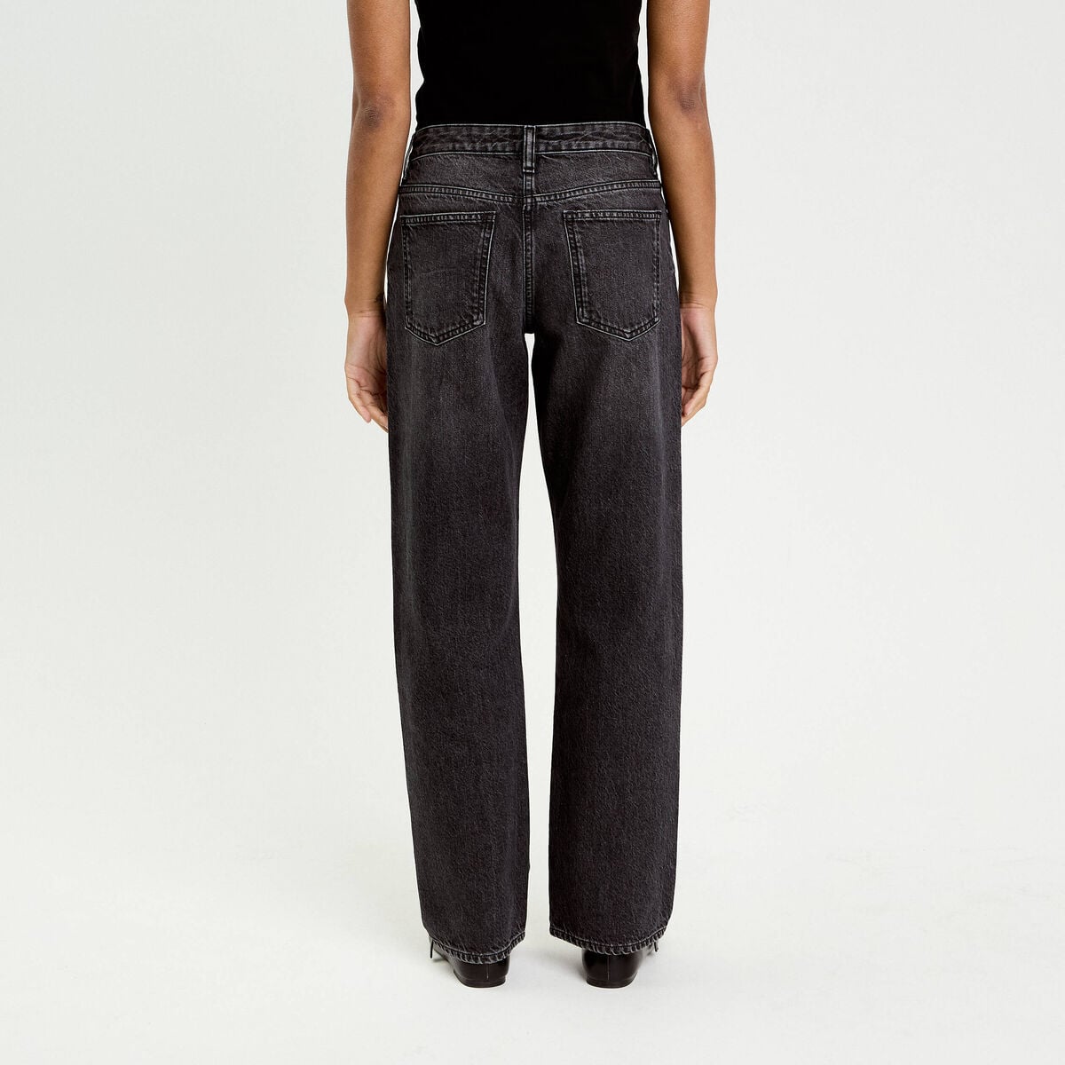 Jeans droit 5 poches denim snow noir femme