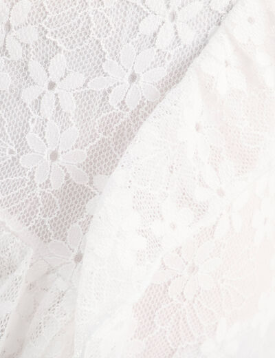 Robe droite dentelle blanc femme