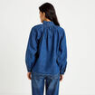 Chemise ample en jean col montant denim stone femme