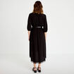 Robe longue &eacute;vas&eacute;e col v dentelle noir femme