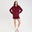 Chemise oversize en velours bordeaux femme