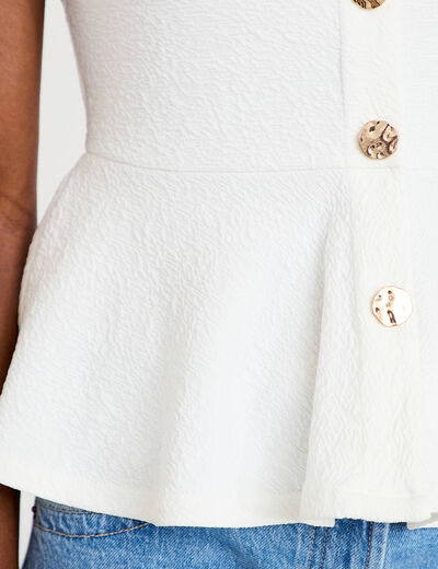 Top cintr&eacute; p&eacute;plum ecru femme