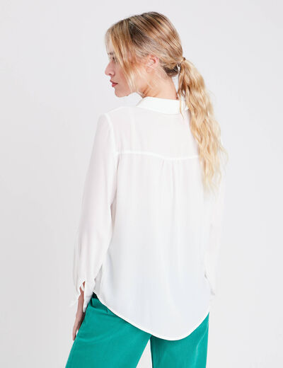 Chemise manches longues ecru femme