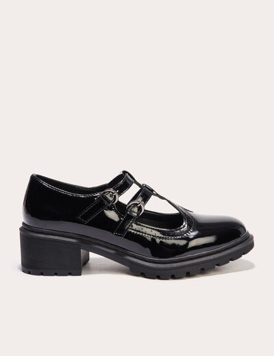 Babies vernies crantées noir femme