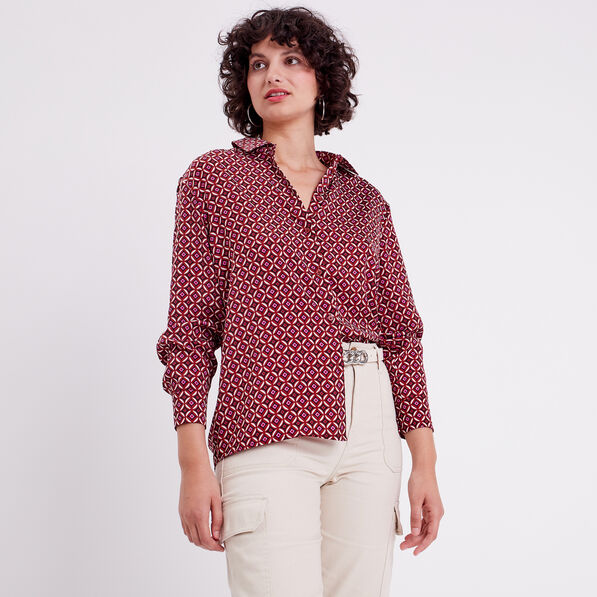chemise manches longues satin blanc femme Chemise manches longues satin blanc femme