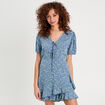 Combishort avec volants bleu foncé femme
