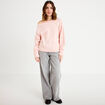 Pull col bateau rose clair femme
