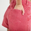 Short en jean 5 poches rose framboise femme