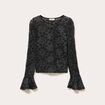 T-shirt manches longues dentelle noir femme