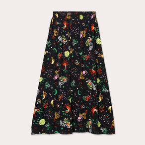 Jupe longue évasée noir femme