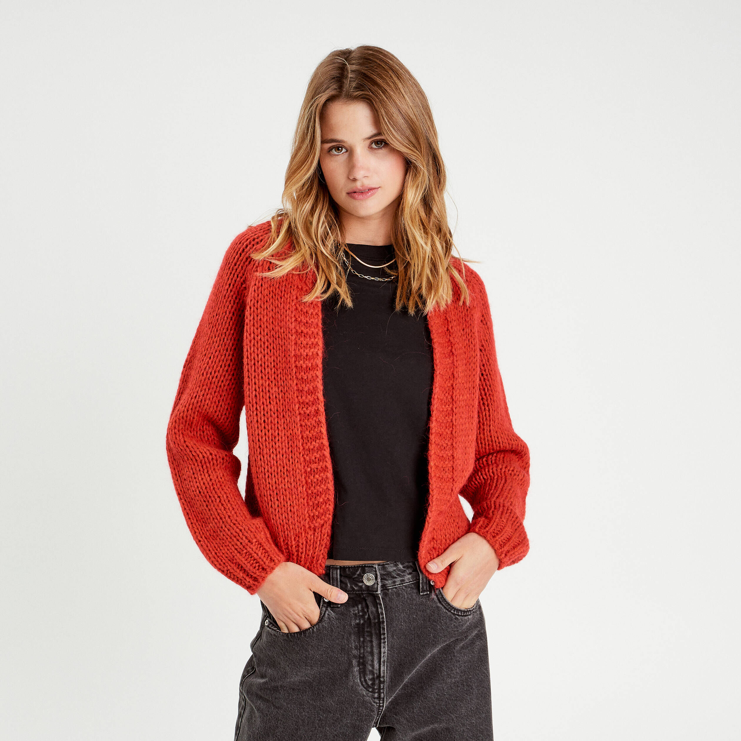 Gilet court rouge best sale