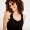 D&eacute;bardeur c&ocirc;tel&eacute; ajust&eacute; d&eacute;collet&eacute; noir femme