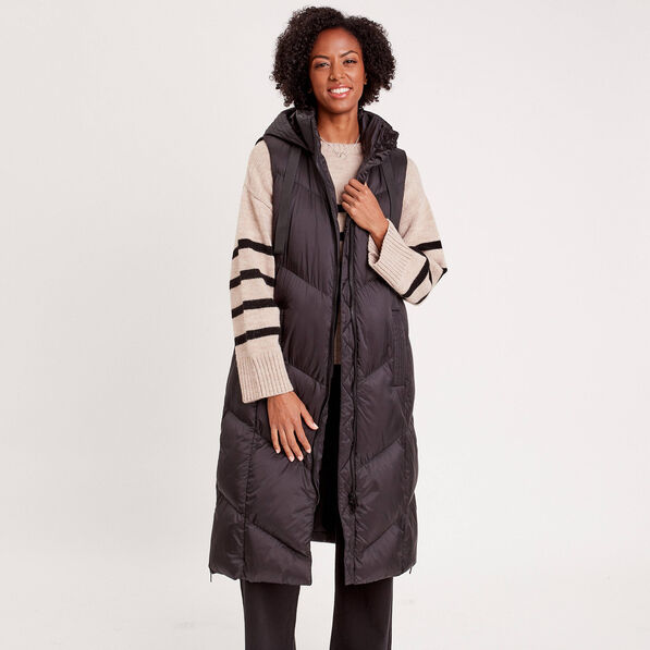 doudoune longue sans manches noir femme Doudoune longue sans manches noir femme