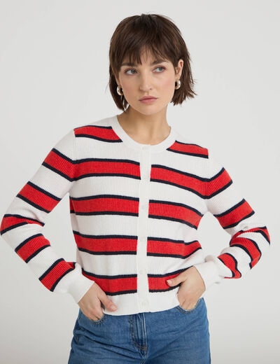 Gilet manches longues blanc femme