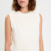 Pull sans manches &agrave; motif floral ecru femme
