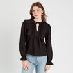 Blouse manches longues noir femme