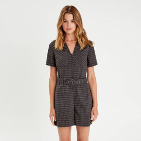 combishort ceinturee zippee gris femme Combishort ceinturée zippée gris femme