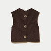 Gilet sans manches effet polaire marron fonc&eacute; femme