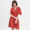 Robe évasée taille élastiquée vieux rose femme