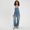 Salopette large en jean denim double stone femme