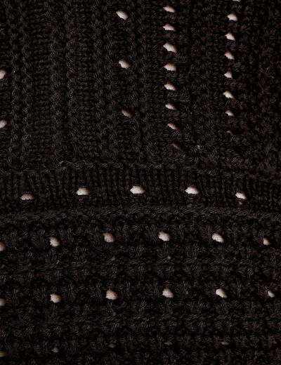 Débardeur cropped crochet noir femme