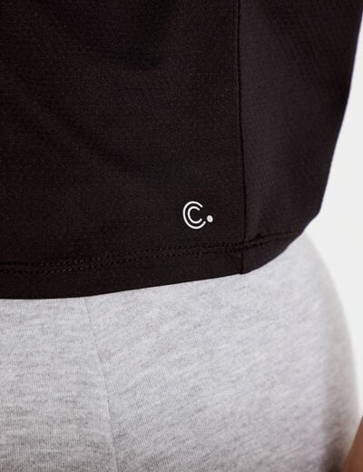 T-shirt manches courtes activewear noir femme