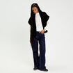 Gilet oversize cropped manches courtes noir femme