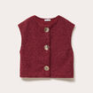 Gilet sans manches effet polaire rouge fonc&eacute; femme