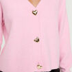 Gilet boutons coeur rose poudr&eacute;e femme
