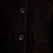 Veste droite bouclette col montant noir femme