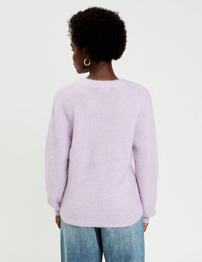Pull duveteux parme femme