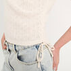 T-shirt ajouré détails cordons ecru femme