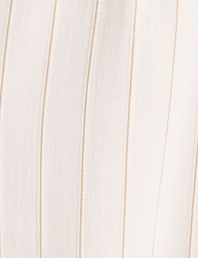 Pantalon large avec plis blanc femme