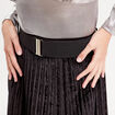 Jupe longue pliss&eacute;e velours noir femme