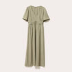 Robe longue évasée vert kaki femme