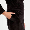 Robe trapèze velours zippée noir femme