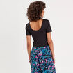 T-shirt effet seconde peau noir femme